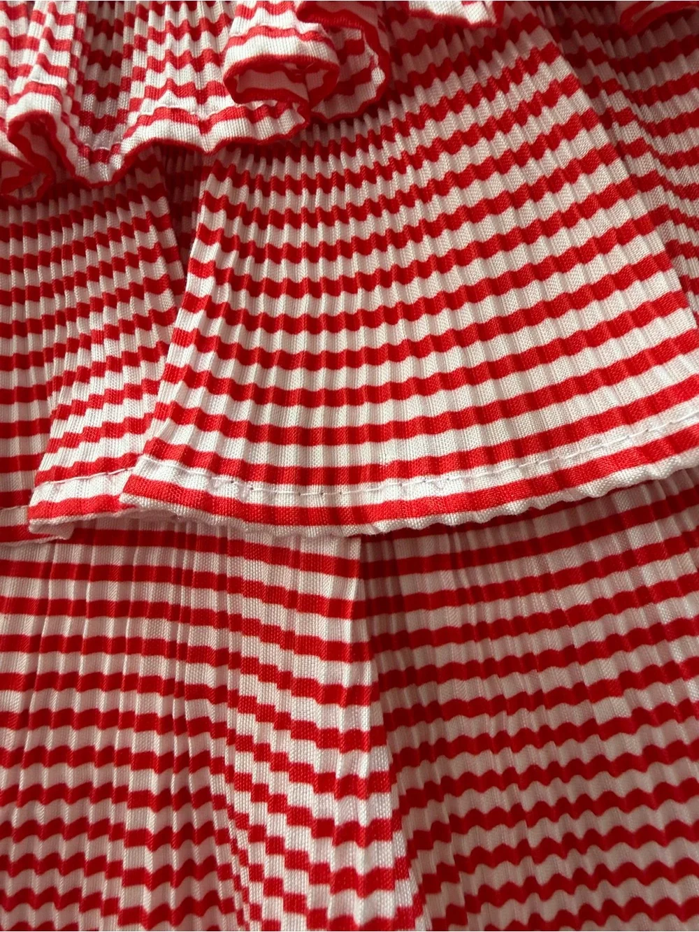 Disney Minnie Mouse White Top Red Striped Ruffle Tiered Skirt Matching Set 4T